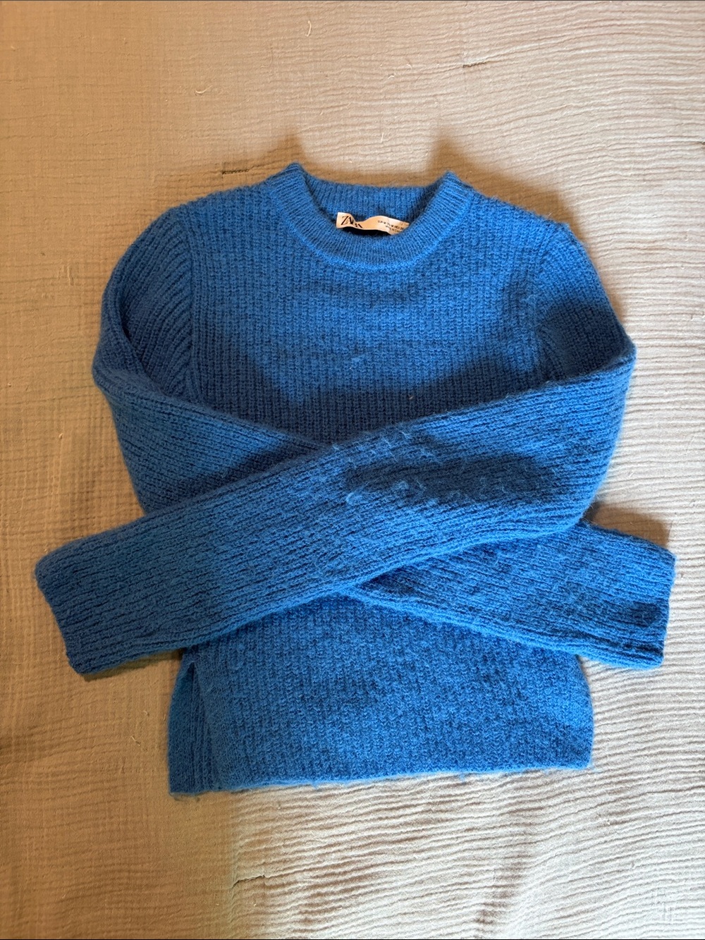 Zara Blue Crew Neck Sweater